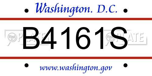 B4161S District Of Columbia License Plate