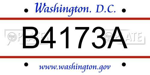 B4173A District Of Columbia License Plate