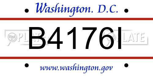 B4176I District Of Columbia License Plate