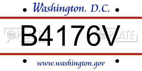 B4176V District Of Columbia License Plate