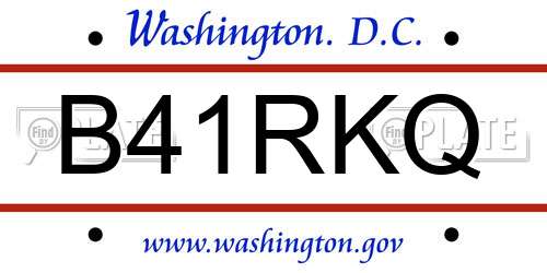 B41RKQ District Of Columbia License Plate