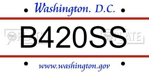 B420SS District Of Columbia License Plate
