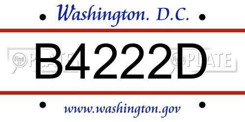 B4222D District Of Columbia License Plate