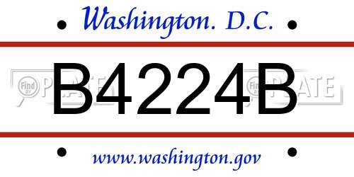 B4224B District Of Columbia License Plate