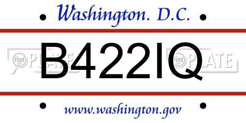 B422IQ District Of Columbia License Plate