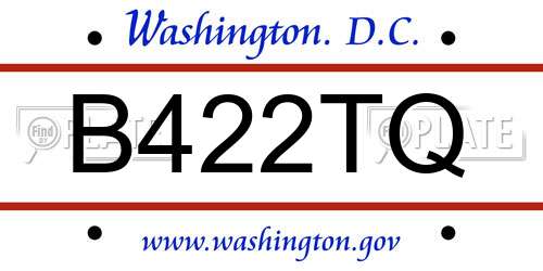 B422TQ District Of Columbia License Plate