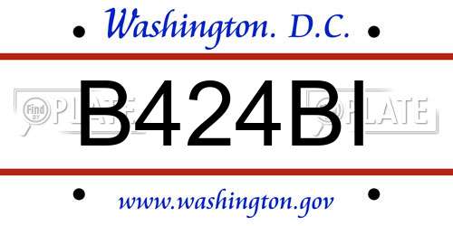 B424BI District Of Columbia License Plate
