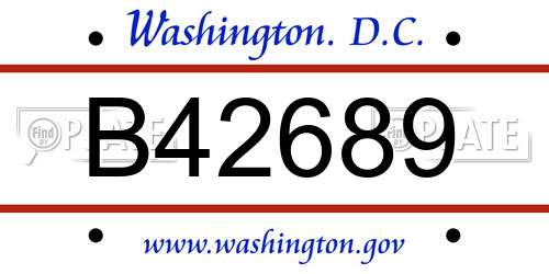 B42689 District Of Columbia License Plate
