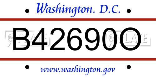 B42690O District Of Columbia License Plate