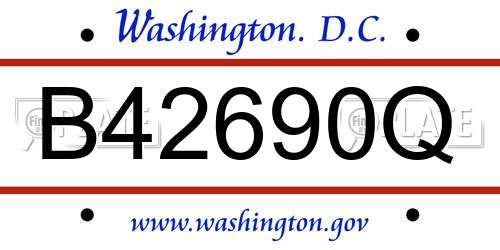 B42690Q District Of Columbia License Plate