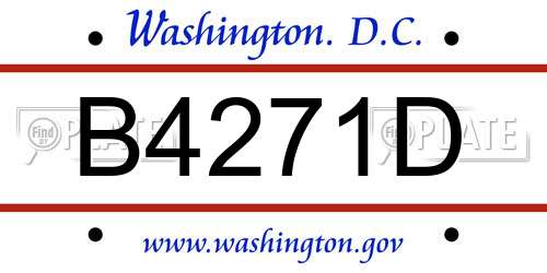 B4271D District Of Columbia License Plate