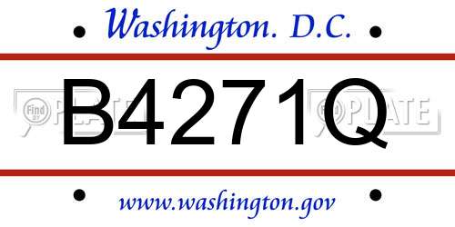 B4271Q District Of Columbia License Plate