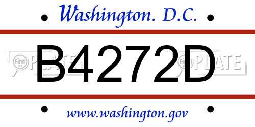 B4272D District Of Columbia License Plate
