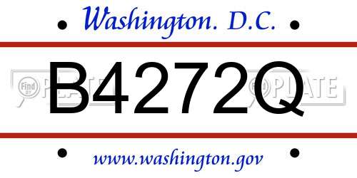 B4272Q District Of Columbia License Plate
