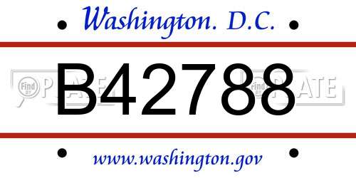 B42788 District Of Columbia License Plate