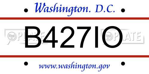 B427IO District Of Columbia License Plate