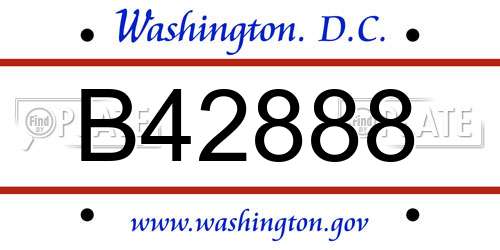 B42888 District Of Columbia License Plate