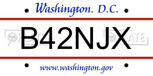 B42NJX District Of Columbia License Plate