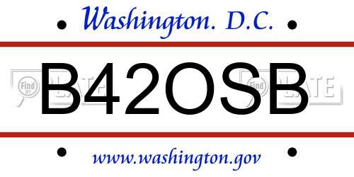 B42OSB District Of Columbia License Plate