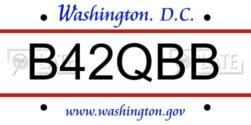 B42QBB District Of Columbia License Plate