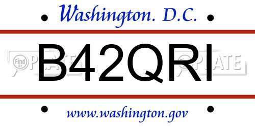 B42QRI District Of Columbia License Plate