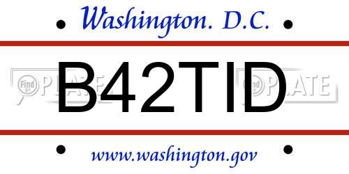 B42TID District Of Columbia License Plate