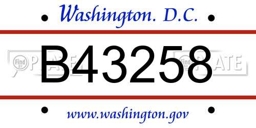 B43258 District Of Columbia License Plate