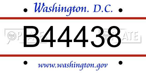 B44438 District Of Columbia License Plate