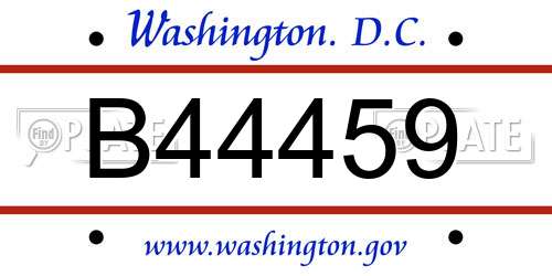 B44459 District Of Columbia License Plate