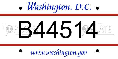 B44514 District Of Columbia License Plate