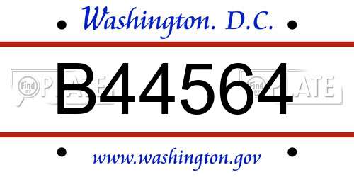 B44564 District Of Columbia License Plate