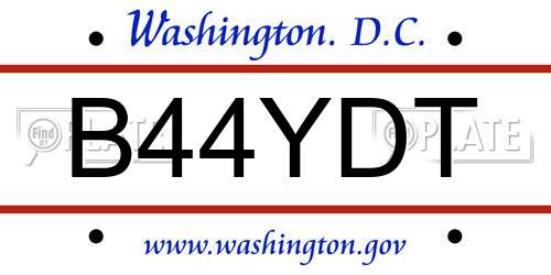 B44YDT District Of Columbia License Plate