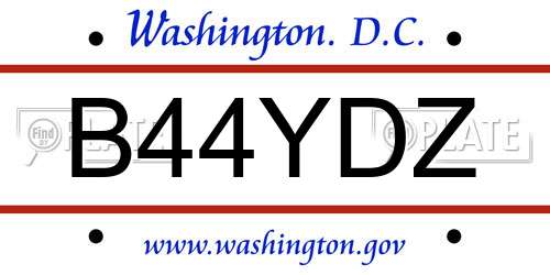 B44YDZ District Of Columbia License Plate