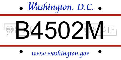 B4502M District Of Columbia License Plate