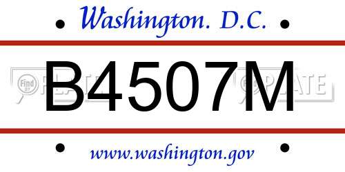 B4507M District Of Columbia License Plate
