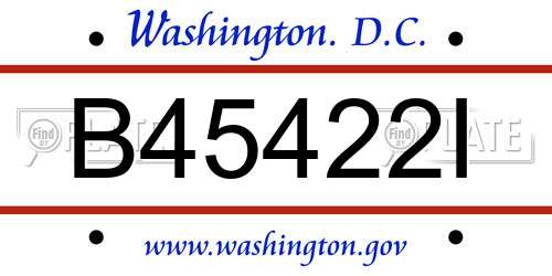 B45422I District Of Columbia License Plate