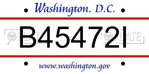 B45472I District Of Columbia License Plate