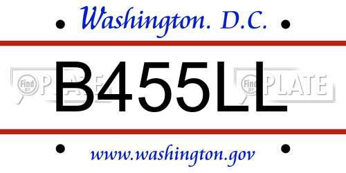 B455LL District Of Columbia License Plate