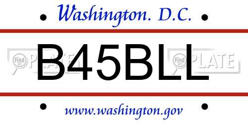 B45BLL District Of Columbia License Plate