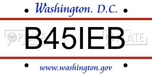 B45IEB District Of Columbia License Plate