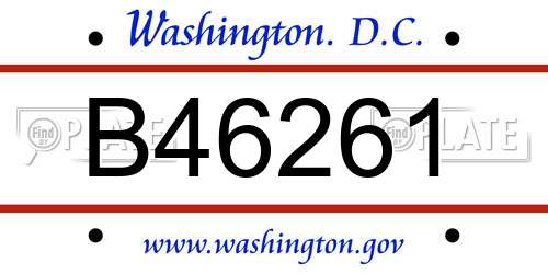 B46261 District Of Columbia License Plate