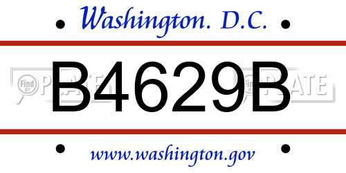 B4629B District Of Columbia License Plate