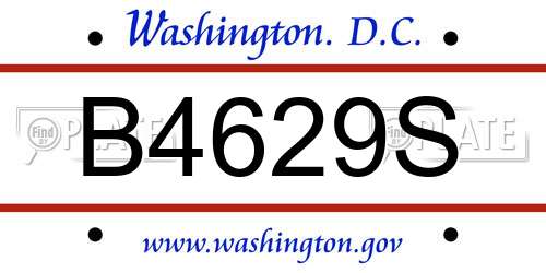 B4629S District Of Columbia License Plate