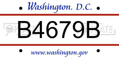 B4679B District Of Columbia License Plate