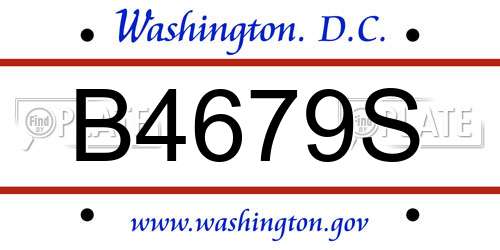 B4679S District Of Columbia License Plate