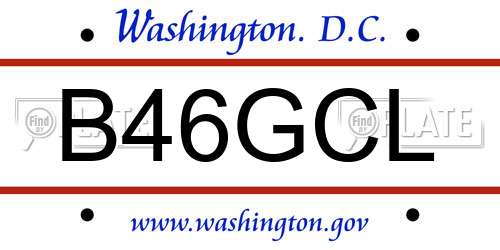 B46GCL District Of Columbia License Plate