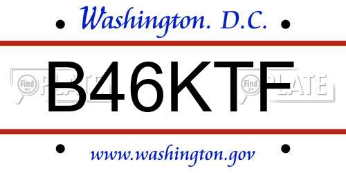 B46KTF District Of Columbia License Plate