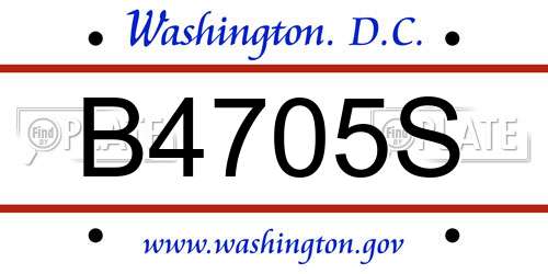 B4705S District Of Columbia License Plate