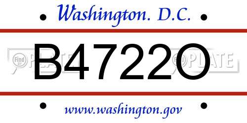B4722O District Of Columbia License Plate