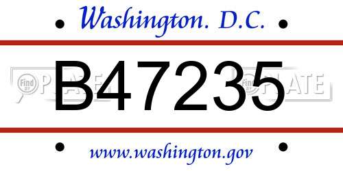 B47235 District Of Columbia License Plate